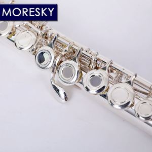 Flauta MORESKY Plateada, 16 Orificios Abiertos con Llave E y Llave C, MFL-612 - Product Image 4