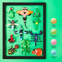 Ensemble de blocs de construction pour collection d'insectes, Kit de modèles d'insectes 2 en 1, briques à assembler, jouets, cadeau d'anniversaire