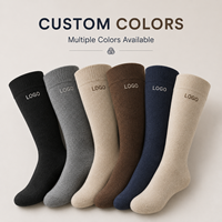 Chaussettes hautes en laine de qualité supérieure, OEM ODM, logo personnalisé, chaudes, douces, respirantes, longues, pour l'hiver, faible MOQ, fournisseur d'usine