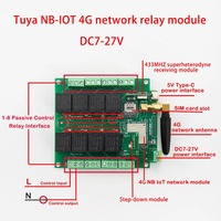 Tuya 8 voies commutateur sans fil DC 7-27V NB-IOT Internet des objets 4G Module de relais télécommande 433MHz bricolage domotique intelligente