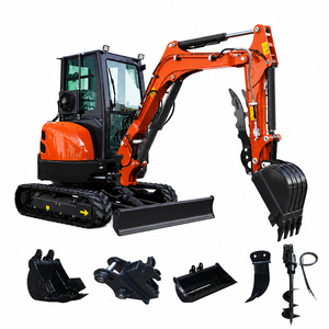 Mini-excavatrice hydraulique sur chenilles certifiée CE EPA de 1,8 tonne avec cabine fermée climatisée pour travaux de jardinage, d'aménagement paysager et de construction - Product Image 1