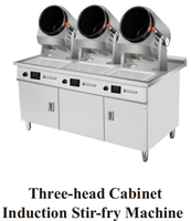 Équipement de cuisine commerciale, type armoire, 300, 3 têtes, 5000W*3, machine de cuisson automatique, robot cuisinier intelligent rotatif, 300x300mm