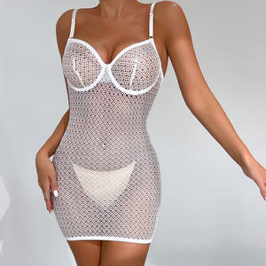 Nouvelle Robe Sexy Explosive de Haute Qualité, Combinaison Tricotée à Bretelles Creuses avec Cordon de Serrage pour Femme - Product Image 2