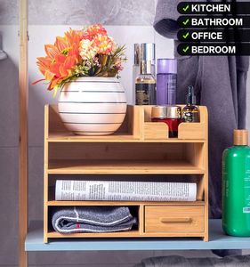 Bamboo <b>Desk</b> <b>Organizer</b> Office Desktop <b>Organizers</b> File Holders - Product Image 2