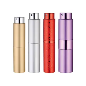 Mini Portable Aluminum Refillable Perfume Bottle With Atomizer Empty Colorful Parfum Case With Sprayer For Traveler