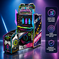 Machine de jeu d'arcade de tir Crazy Shooter à écran tactile de 10 pouces pour 2 joueurs, à monnayeur, avec cibles en forme de bouteilles néon, pour usage en intérieur