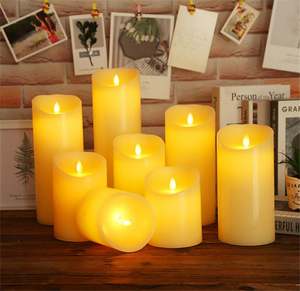 Flameless LED Candle <b>Light</b> Real Paraffin Wax <b>Pillars</b> with Realistic Swing Flames for Birthday/Wedding /Christmas Decor R2246 - Product Image 3