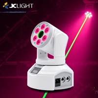 Projecteur de scène DJ Disco Lumière de fête Club DMX512 RGBW PVC 2-en-1 Mini LED Wash et Laser Moving Head Light