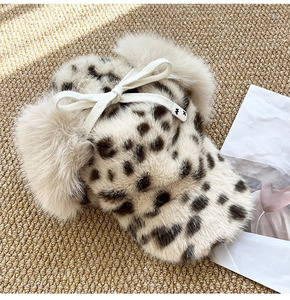 2026 नए प्यारे कस्टम रेट्रो तेंदुआ लूश ऐक्रेलिक कान के संरक्षण से बच्चों सर्दियों में गर्म स्की सवारी - Product Image 5