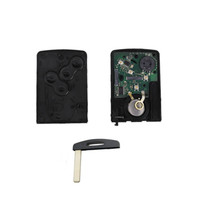 Carte Clé Télécommande de Voiture Intelligente à 4 Boutons 433 MHz Puce PCF7952 Compatible pour Renault Megane III, Laguna III, Koleos, CLIO 2008-2011