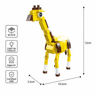 Ensemble de blocs de construction girafe lumineux personnalisés de 83 pièces, modèle animal 3D à monter soi-même avec briques STEM lumineuses, jouet OEM, marque privée