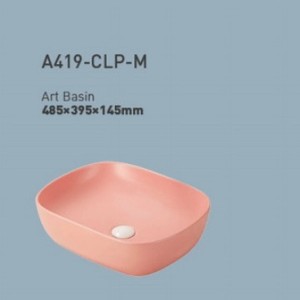 CR Art Basin A420 CLP M Évier de comptoir en céramique rose 410x410mm sans trou - Product Image 2