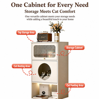 Meuble de Rangement Vertical Intégré pour Chat et Animal Domestique avec Zone d'Alimentation – Condo Vertical Partagé pour Chat et Humain – Meuble pour Chat