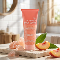 Gommage visage naturel personnalisable au sel rose de l'Himalaya et à l'extrait de pêche, traitement de l'acné pour peaux grasses, nettoyant exfoliant