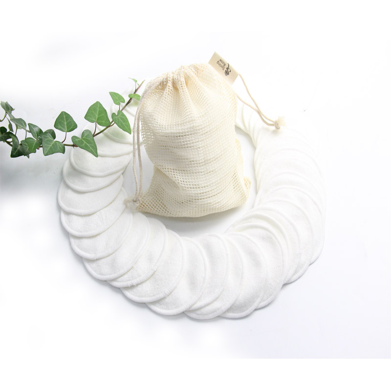 Органические бамбуковые хлопковые многоразовые прокладки для снятия макияжа моющиеся экологически чистые Круглые прокладки из натурального бамбука