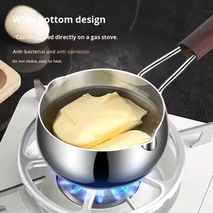 Mini Olla Calentadora de Leche y Mantequilla de Acero Inoxidable 316 con Asa y Boquilla para Verter, Apta para Inducción, para Calentar Café y Chocolate - Product Image 1