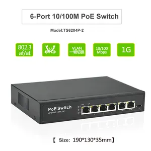 4 6 Poort Ethernet Netwerk Switch 100Mbps 48V 802.3af/At Poe Schakelaar Voor Cctv Camera,Wireless Access Point