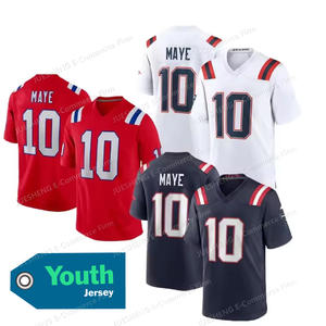 Молодежные Детские высококачественные майки из Новой Англии 10 # Maye, сшитые лимитированные американские футбольные майки - Product Image 1