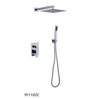 SUMI Mélangeur d'eau chaude et froide en laiton de haute qualité pour salle de bain Ensemble de douche dissimulé en or dans le mur