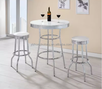 Ensemble moderne table et chaises de bar haut Mobilier en métal design pour cuisine Hôtel Salle de sport Entrée Cave à vin Hôpital ou villa