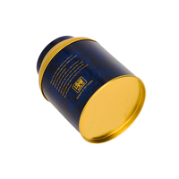 Boîte à thé en étain ronde vide de qualité alimentaire avec impression personnalisée en usine, hermétique, pour thé matcha, double couvercle, épices en poudre, café, thé, 500g