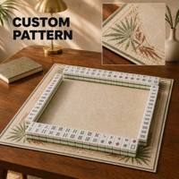 Tapis de Mahjong Américain Personnalisé, Imprimé par Sublimation, Antidérapant, en Caoutchouc Naturel, pour Soirée de Mahjong
