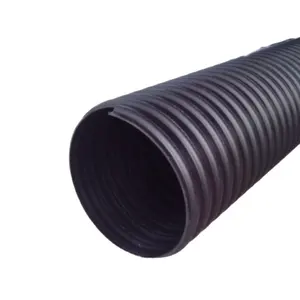 SN4 SN8 SN16 18 inci HDPE dinding ganda bergelombang PE pipa drainase DWC hdpe pipa culvert plastik