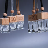 Diffuseur d'huiles essentielles pour voiture suspendu, flacon vide, pendentif en verre transparent, flacons de parfum, conteneur d'aromathérapie