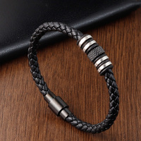 Bracelet à breloques en acier inoxydable vintage à fermoir magnétique 316SS tressé unisexe