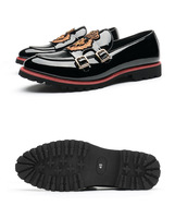 Mocassins à double boucle pour homme, pointures 37-48 : Chaussures habillées Oxford pour un confort formel et décontracté