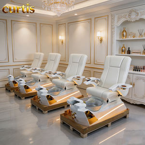 Fauteuil de pédicure et de manucure populaire <span class=keywords><strong>avec</strong></span> massage du dos, bassin LED transparent et base <span class=keywords><strong>en</strong></span> fibre de verre pour salon de manucure, spa et salon de pédicure - Product Image 5