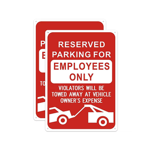 Panneau de stationnement réservé aux employés Les contrevenants à la conception en aluminium debout seront remorqués Frais du propriétaire <span class=keywords><strong>Slogan</strong></span> d'avertissement clair - Product Image 1