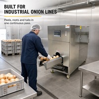 Machine à peler et à couper les oignons 500 kg/h en acier inoxydable, éplucheur et coupeur automatique d'oignons pour usine alimentaire
