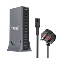 Hub de charge de bureau 1200W avec logo personnalisé, station d'alimentation multi-ports 8C4A, service OEM pour ordinateurs portables, tablettes, iPhone, Samsung