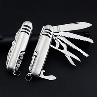 Couteau multifonction pliable de haute qualité 11 en 1 pour la randonnée en plein air avec scie, ciseaux, ouvre-bouteille