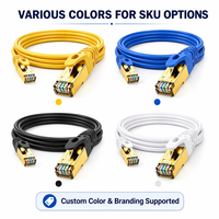 Kabel Ethernet Jaringan OFC Berpelindung Ganda Cat7 SFTP 10G Profesional Warna Kuning untuk Workstation Kelas Atas
