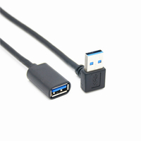 Câble d'extension USB 3.0 5Gbps coude 90 degrés haut vers le bas gauche Angle droit USB A mâle à femelle adaptateur cordon de données câble d'extension