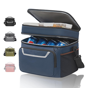 <b>Small</b> Cooler <b>Lunch</b> <b>Box</b> Mini LeakProof Soft Double Deck 24 Can Personal Insulated Collapsible Portable Waterproof <b>Lunch</b> Bag - Product Image 1