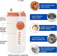 Thermos de voyage intelligent à double paroi en acier inoxydable 304 avec affichage LED, 450 ml, isolation thermique 12-24 heures, à prix abordable