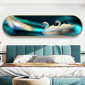 Decoración de pared del dormitorio sobre la <span class=keywords><strong>cama</strong></span> Cisne cristal porcelana Animal pintura marcos de aluminio imagen pared arte dormitorio decoración pinturas - Product Image 5