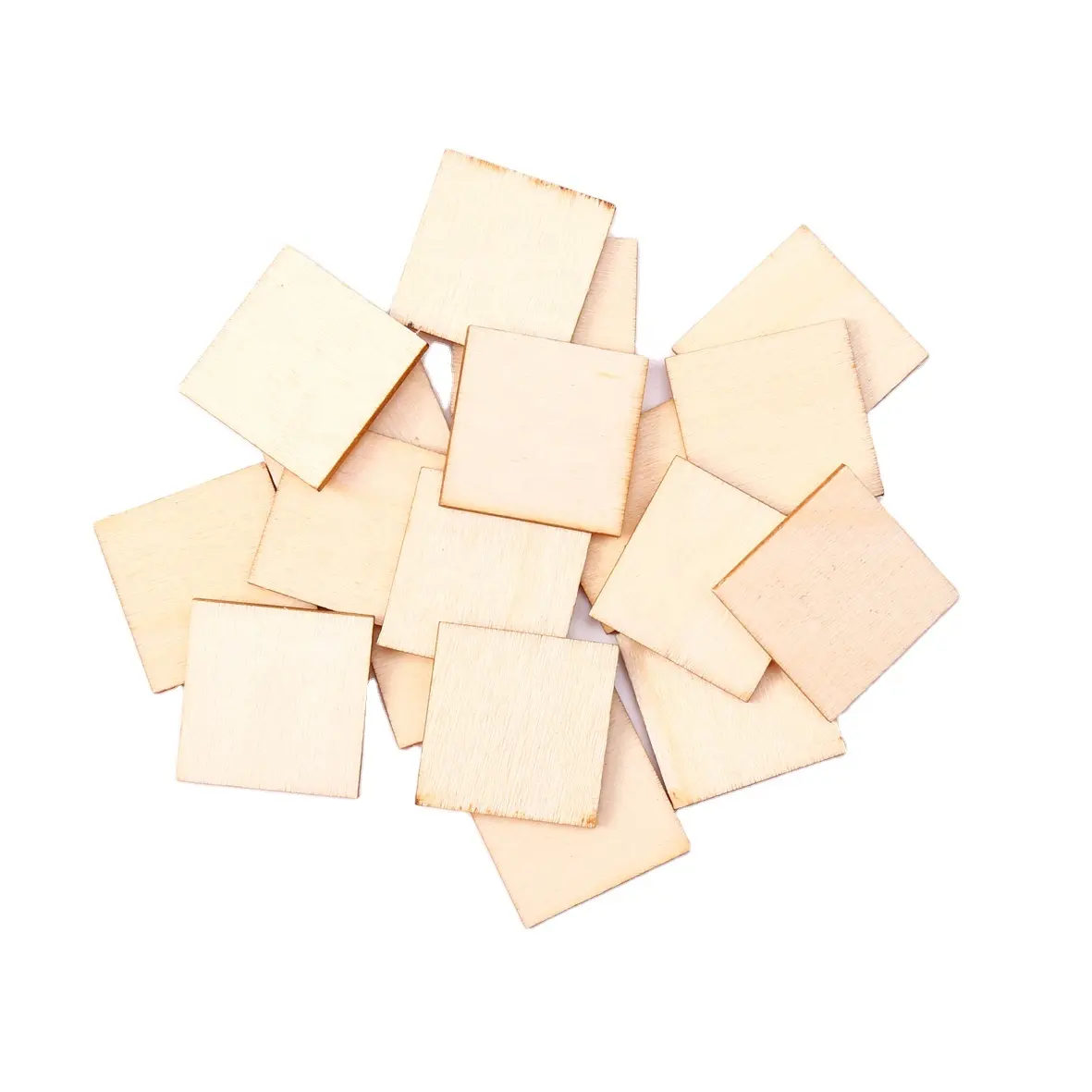 100pcs 20mm Unfinished Natural Color Wooden Square Cutouts Blank Pieces For DIY Arts Crafts Scrapooking