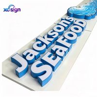 Signalétique personnalisée en acrylique rétroéclairée par LED 3D, cadre en acier inoxydable, étanche IP65, pour bâtiments commerciaux, bureaux, magasins, décoration de la maison