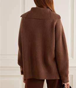 ชุดเสื้อถักซิป1/4สำหรับผู้หญิง2ชิ้นเข้าคู่กันชุดเสื้อสเวตเตอร์ถักซิปรูดครึ่ง1/4สำหรับผู้หญิง - Product Image 2