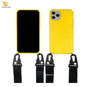 2021 Biologisch Afbreekbaar Telefoonhoesje, Ketting Crossbody Lanyard Geweven Nylon Band String Voor Iphone 11/11 Pro/11 Pro Max