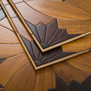 Parquet en bois d'ingénierie artistique AVANTIMORA Tropical RoHS, silencieux, grade ABCD, 18 mm, multicouche, teck, rainuré et langueté, pour immeubles de bureaux - Product Image 1