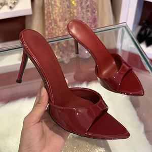 Sandalias de Tacón de Aguja Alto para Mujer, Zapatos de Novia de Cuero de Calidad, con Amortiguación y Punta Cuadrada, para Verano y Otoño - Product Image 1