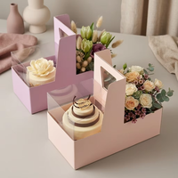Boîte à fleurs en carton ondulé recyclable, boîte à gâteau portable en forme de L, emballage en papier pour cadeaux de luxe, emballage durable pour boulangerie