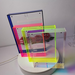 Cadre <span class=keywords><strong>photo</strong></span> décoratif écologique, imperméable, en plastique, imprimé UV, flottant, néon translucide, coloré, pour bureau/table ou mur - Product Image 5