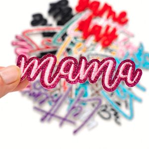 แผ่นปักลายวิบวับสีทองขอบทองคำ  งานปักสีสันสวยงาม  ลาย Mama Mini Game Day  สำหรับติดหมวก กระเป๋า  ตกแต่ง - Product Image 5
