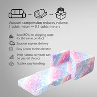 Ensemble de canapé-lit en tissu peluche arc-en-ciel licorne étoile - Design modulaire pliable moderne, fauteuil moelleux pour chambres ou salons